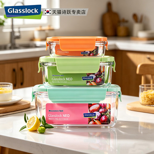 便当盒耐高温Glasslock玻璃进口