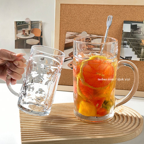 超大容量餐厅玻璃水果茶杯啤酒杯