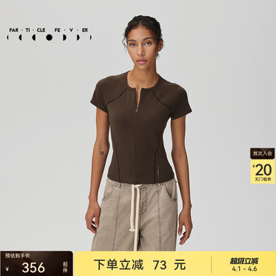 粒子狂热运动短袖春夏女修身