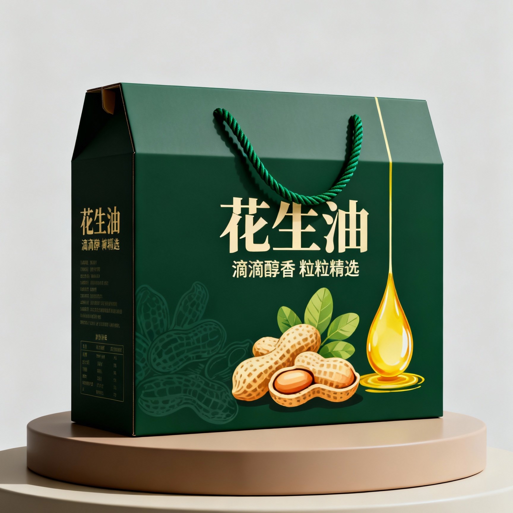 定制花生油1.8升两桶8斤装包装盒食用油礼品纸盒彩箱手提袋包装