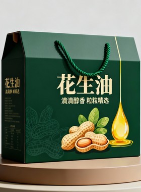 定制花生油1.8升两桶8斤装包装盒食用油礼品纸盒彩箱手提袋包装