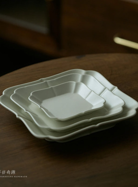 玩物志【哑光珍珠釉宫廷盘】中式复古餐盘陶瓷沙拉盘点心料理盘