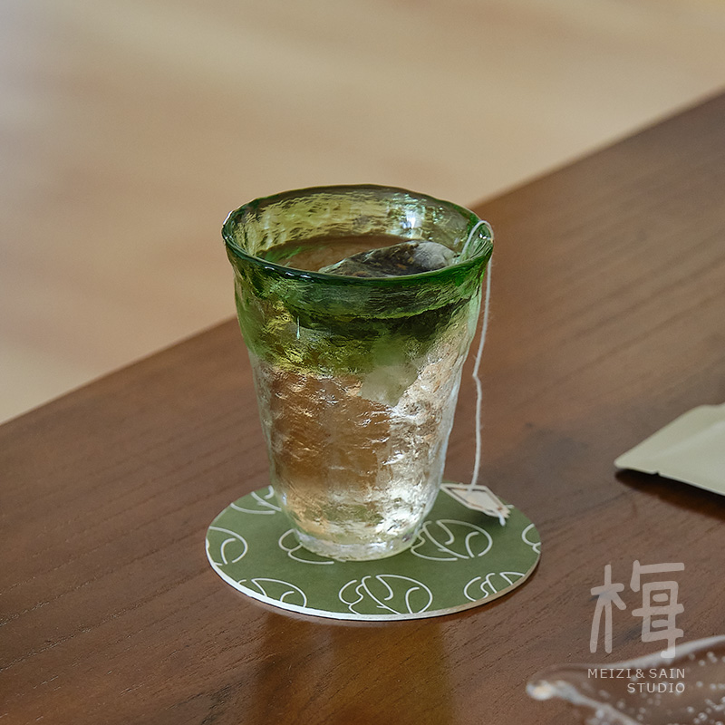 玩物志冰雾质感|复古绿玻璃杯