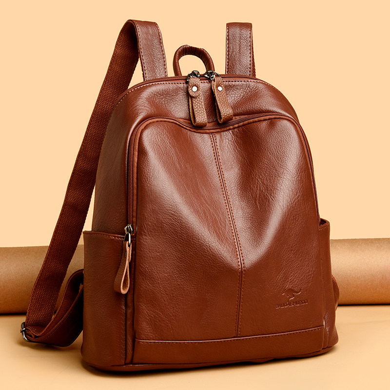 品牌真皮双肩包女2026新款韩版时尚中年女士大容量旅行背包妈妈包,箱包皮具/热销女包/男包,双肩背包,淘宝优惠券,粉丝福利购,淘宝优惠卷