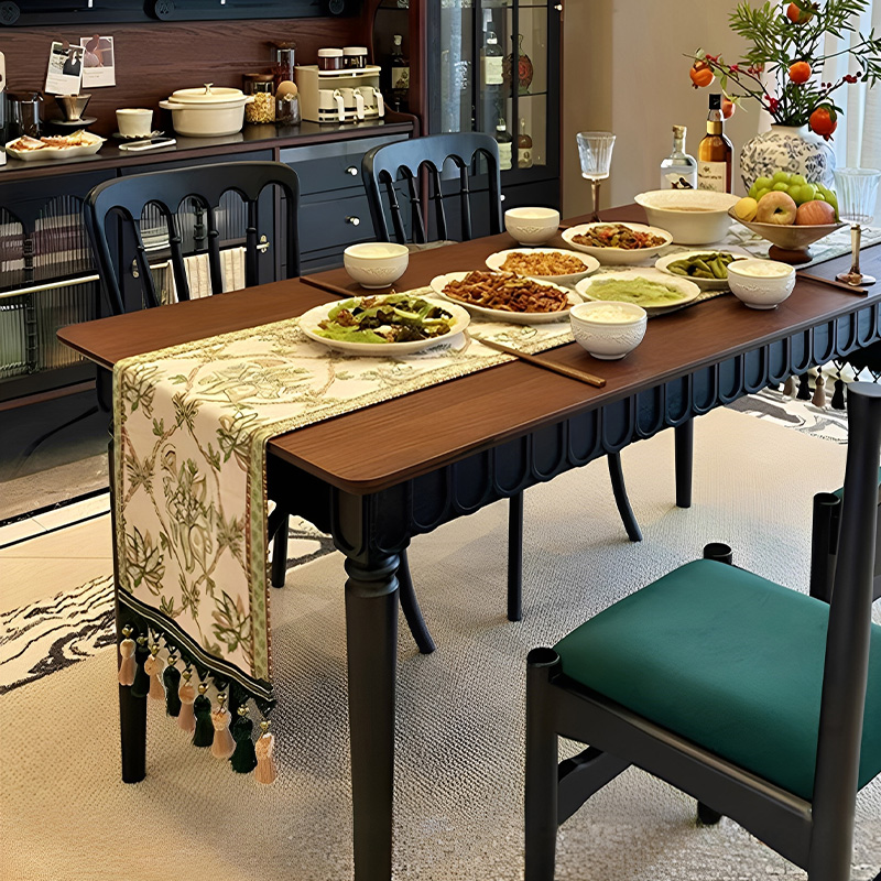 中古法式实木餐桌椅组合吃饭桌