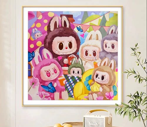 拉布布十字绣2025新款客厅卧室餐厅简单卡通可爱儿童手工小件