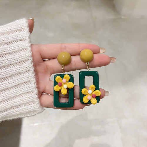 花朵泫雅风耳挂日韩甜美清新耳夹