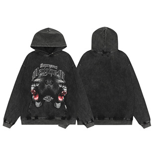 Represent美潮猿猴印花INS洗水款嘻哈高街纯棉宽松连帽衫毛圈卫衣