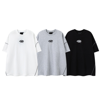 Synaworld反光条刺绣款字母T恤衫26ss美式潮牌嘻哈夏宽松纯棉短袖