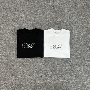 潮牌高街宽松情侣纯棉T恤衫 上衣INS同款 Arte简约字母印花短袖 美式