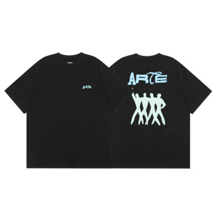 上衣宽松情侣T恤衫 INS潮牌Arte美式 卡通漫画印花高街休闲纯棉短袖