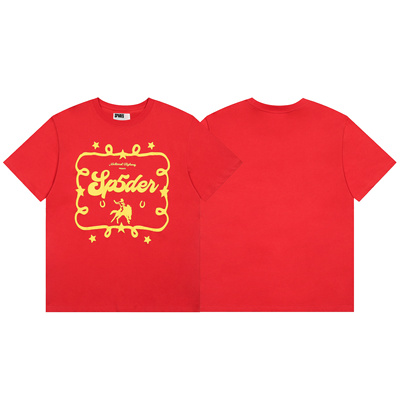 Sp5der美式字母印花YoungThug同款潮牌嘻哈高街宽松纯棉短袖T恤衫