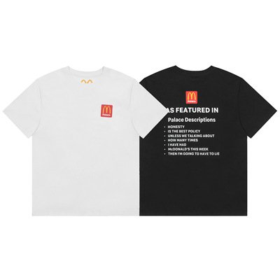 美式潮牌Travis Scott联名款M记字母高街嘻哈纯棉宽松圆领短袖T恤