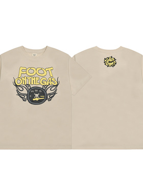 BROKEN PLANET钟表发泡印花美潮小众嘻哈高街休闲纯棉圆领短袖T恤