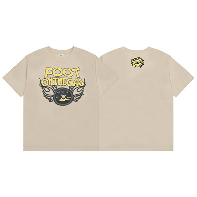 BROKEN PLANET钟表发泡印花美潮小众嘻哈高街休闲纯棉圆领短袖T恤