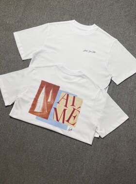 Aime Leon Dore复古字母欧美明星同款潮牌宽松纯棉短袖上衣T恤衫