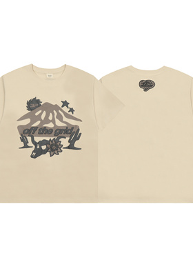 BROKEN PLANET美潮小众复古发泡印花嘻哈高街休闲纯棉圆领短袖T恤