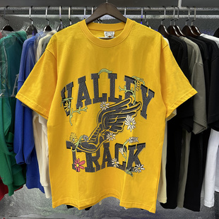 高街嘻哈纯棉短袖 Vale Valley美式 潮牌徽标印花烫钻INS新款 T恤衫