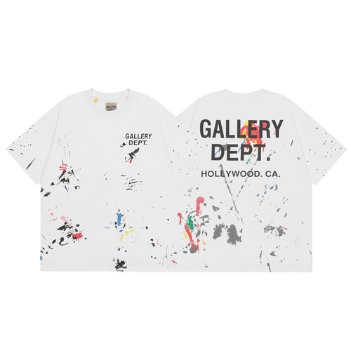 GALLERY DEPT彩色泼墨ins同款美式潮牌高街宽松百搭纯棉短袖T恤衫