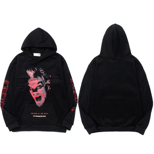 ERD忧郁 富二代复古超火吸血鬼男女vtg美潮高街秋冬抓绒连帽卫衣