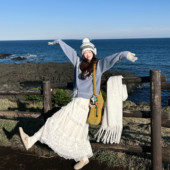 少女感白色小个子蛋糕裙蕾丝百搭显瘦2024秋冬新款 ins韩版 半身裙