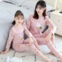 Quần áo bé gái mùa thu 5 tuổi 6 quần áo mùa thu quần dài áo len cotton bé gái trẻ em nữ sinh đồ lót đặt mùa xuân và mùa thu - Quần áo lót quần áo trẻ em nam