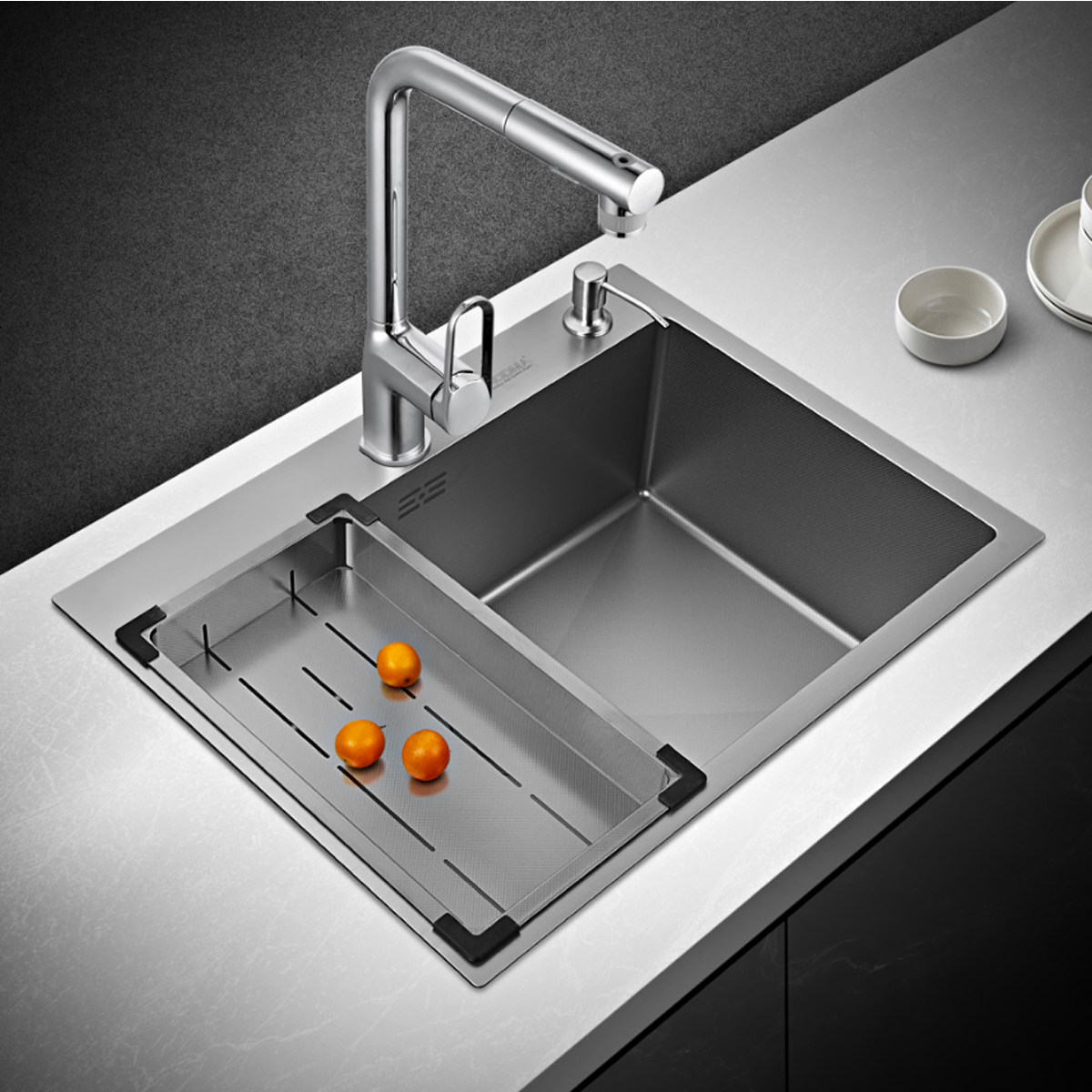 nodma纳米3d压纹颗粒厨房水槽nm535k单槽简约风洗菜盆洗碗盆