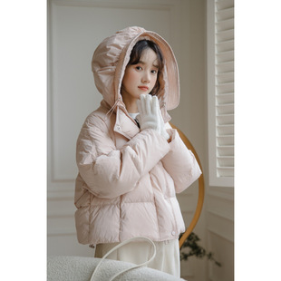 棉服女2025新款短款奶呼呼韩版宽松加厚粉色气质羽绒服外套