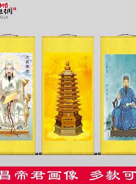 文昌帝君星君画D像挂画文曲星客厅书房学校走廊步步高升壁画卷轴