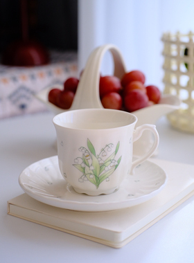 稀有 德国vintage中古铃兰咖啡杯碟 ins同款中古咖啡杯