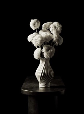 卜图拉 丹麦浮雕棱形纹路家居桌面摆件花瓶