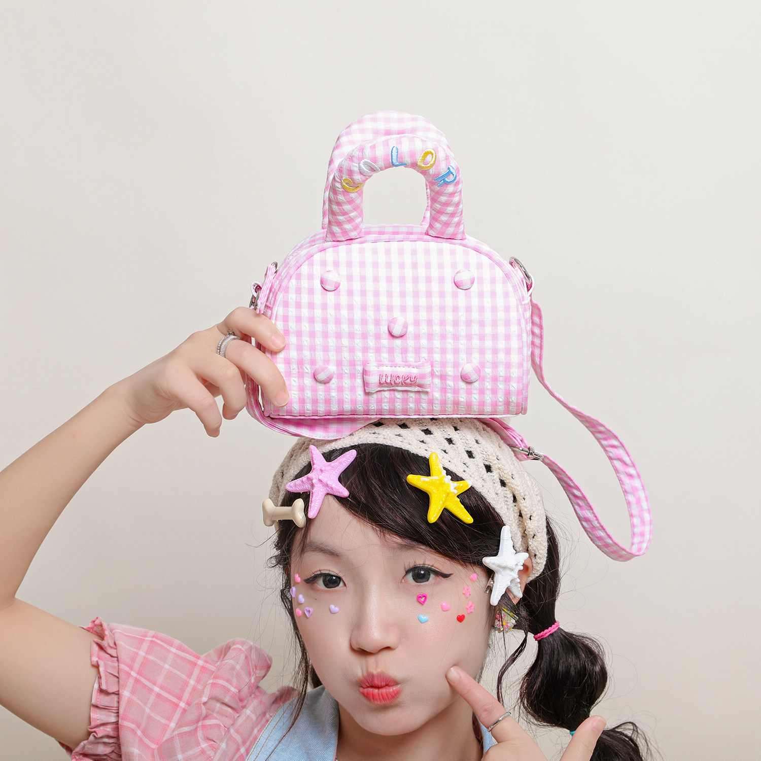 遇后帆布包原创糖豆格子包2026精致手提包女小包小众不撞款斜挎包