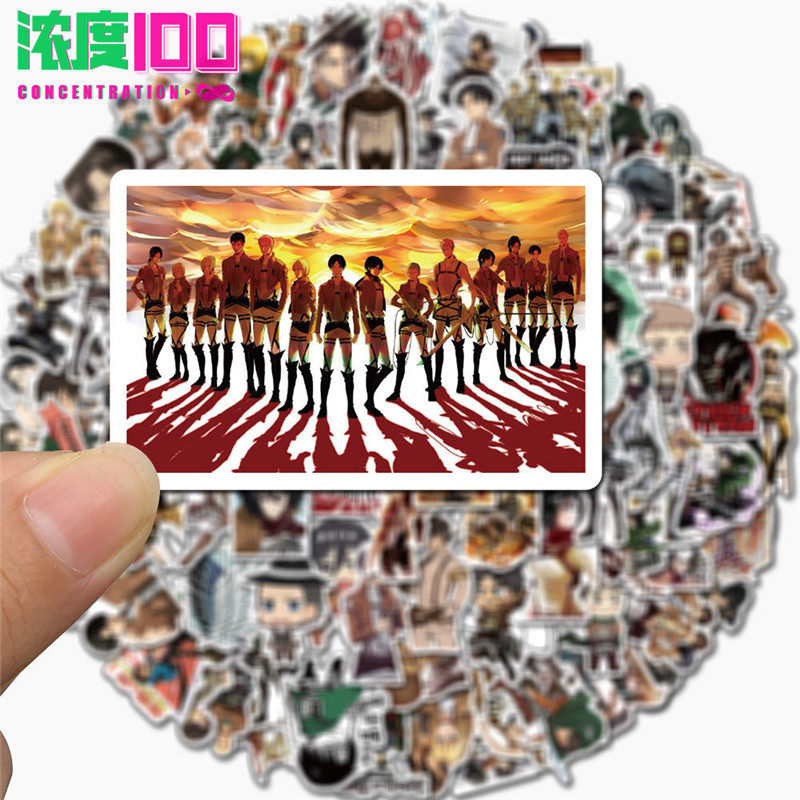 100张进击的巨人拉杆箱防水贴纸