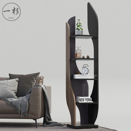 转角柜落地书架客厅北欧多层置物架创意轻奢拐角办公现代简约书柜