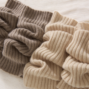 暖冬拍档~100%纯山羊绒袜套保暖过膝长筒袜针织堆堆袜护小腿脚腕