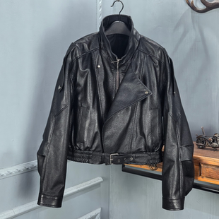 高级感宽松夹克外套 真皮皮衣女绵羊皮泡皮时尚 2026冬季 新款