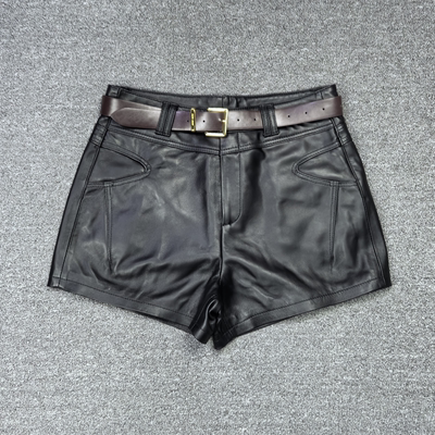 2026秋季新款真皮皮裤女高腰绵羊皮休闲阔腿裤美式复古靴裤百搭