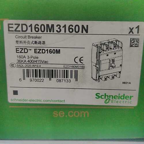议价施耐德塑壳断路器EZD160M3160N（维修）