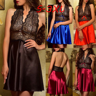 Women's plus size nightdress lace pajamas    蕾丝睡衣女式