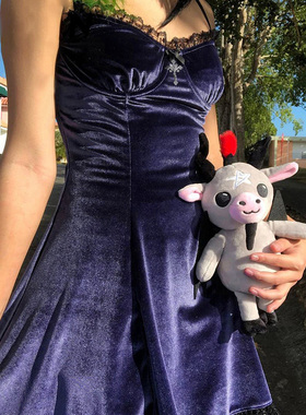 V-Neck Sleeveless Backless A-line Dress Punk Style Outfits