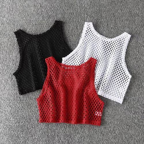 Hollow out round neck sleeveless vest 镂空圆领无袖背心上衣女
