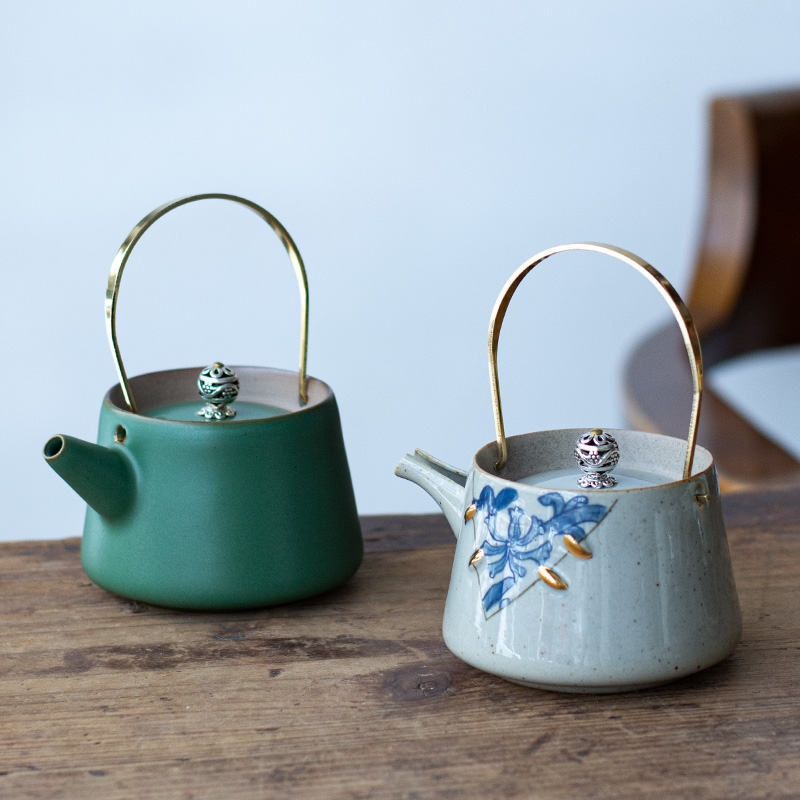 陶瓷单壶提梁壶壶盖粗陶