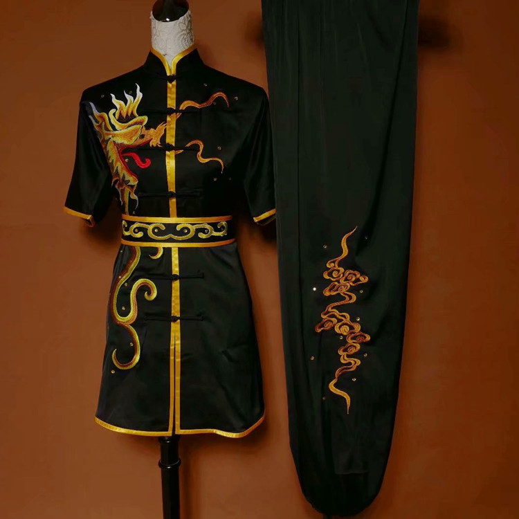 迎春男女绣龙武术表演专业比赛服