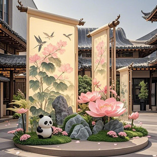 國(guó)風(fēng)美陳商場(chǎng)客廳美陳裝 2025年新款 飾道具網(wǎng)紅打卡布置廠家定制
