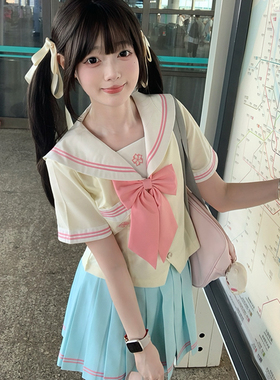 【蜜桃乌龙】原创jk制服水手服正版日系学院风甜美女学生校供套装