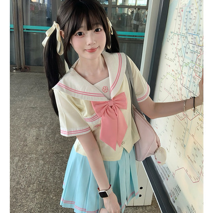 【蜜桃乌龙】原创jk制服水手服正版日系学院风甜美女学生校供套装