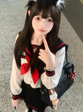 【秋语】原创jk制服水手服正版日系学院风学生校供中间服甜美套装