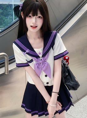 【紫风铃】原创jk制服水手服正版日系学院风女学生中间服春夏套装