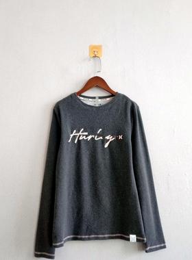 外贸新品春秋女装 欧美休闲圆领针织修身长袖体恤 女生印花T恤A74