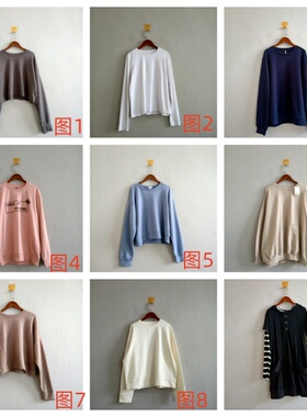 外贸秋季新款女装 欧美休闲多款圆领宽松长袖体恤 女生百搭T恤 A2